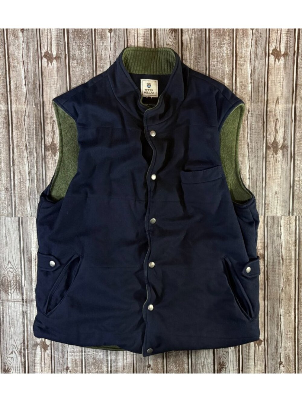 Peter Millar 100% Wool Loro Piana Storm System vest size L color navy